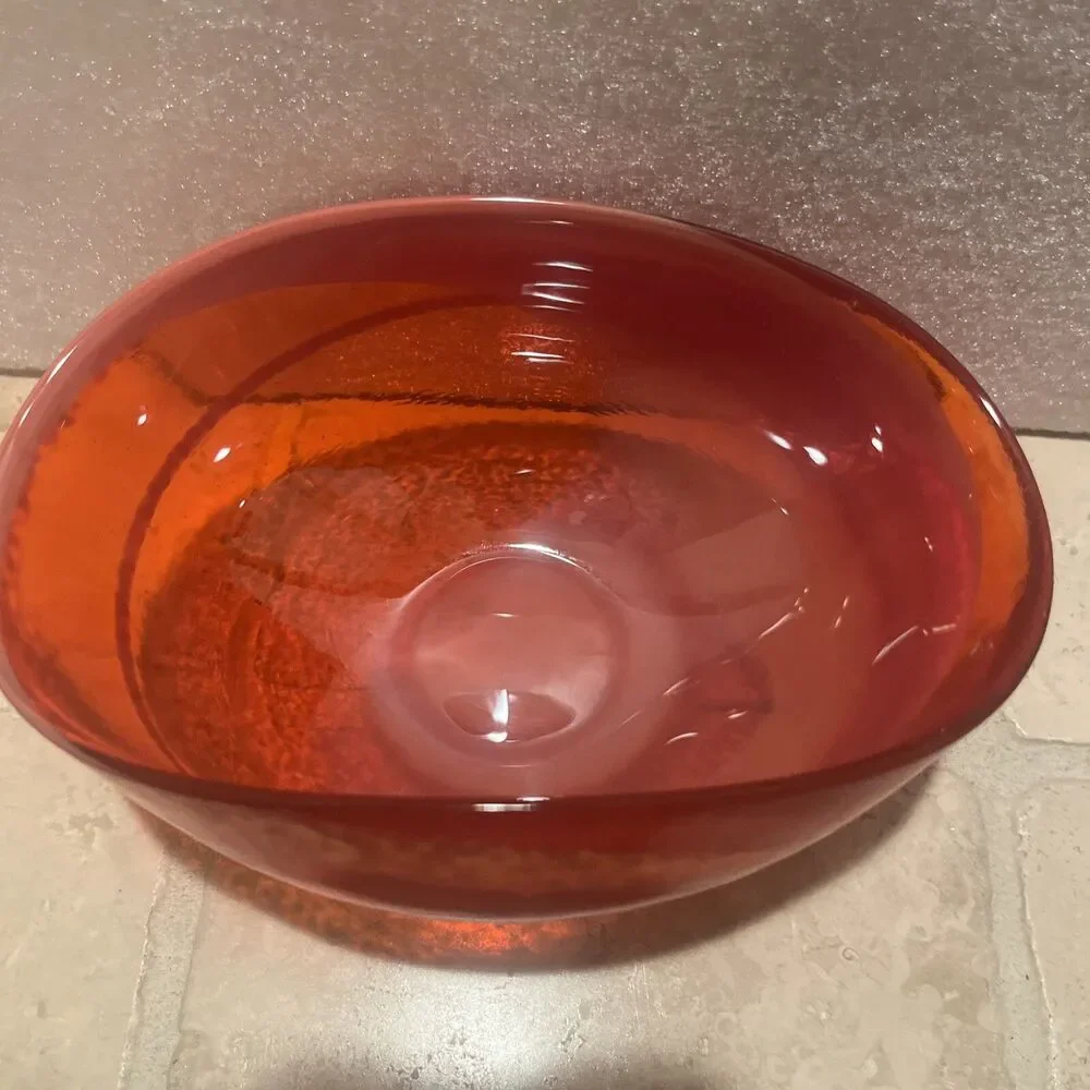 Murano Glass Sunset Bowl Crate & Barrel Small Made in Italy